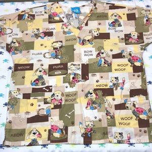 B2G1 Free!! - Dogs & Cats Scrub Top